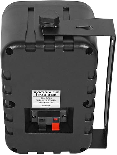 Miniatura 4 de Rockville (2) HP4S-8 BK Altavoces giratorios de cine en casa para exterioresinteriores de 4 pulgadas en negro, 4 pulgadas 8 ohmios