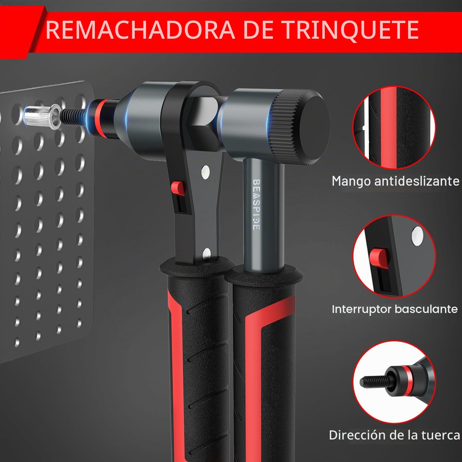 Juego De Alicate Para Tuercas Remachables, Juego De Tuercas Remachables Beaspire, Juego Profesional De Herramientas Para Tuercas De Carraca M4, M5, M6, M8 (40 Tuer)
