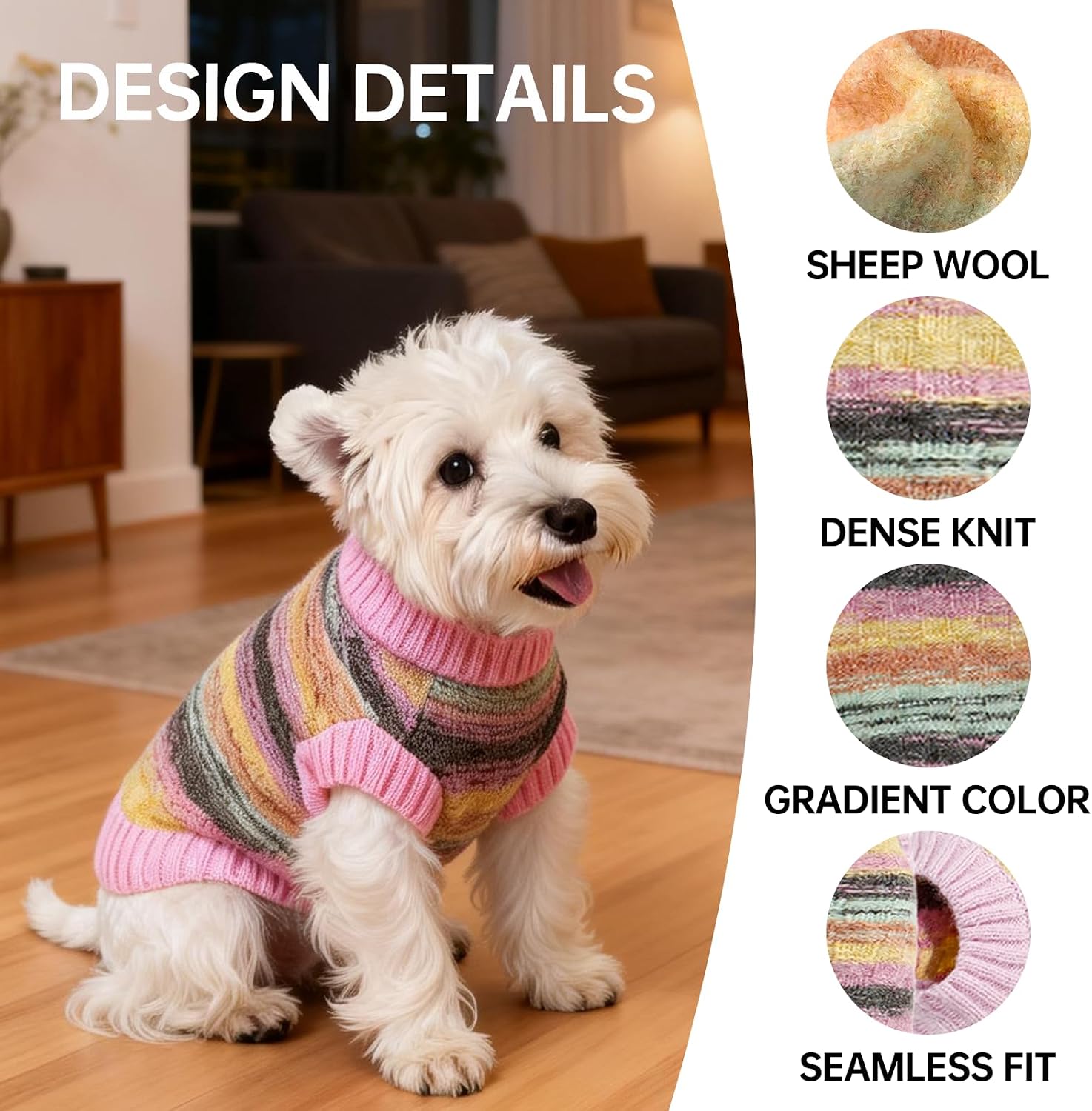 Touchdog Dream Series Small Dog Sweater, Cozy Knit Dog Sweater for Small and Medium Dogs, Soft Puppy with Warm Fleece, Lightweight Pet Clothes for Fall and Winte (Pink, Small)