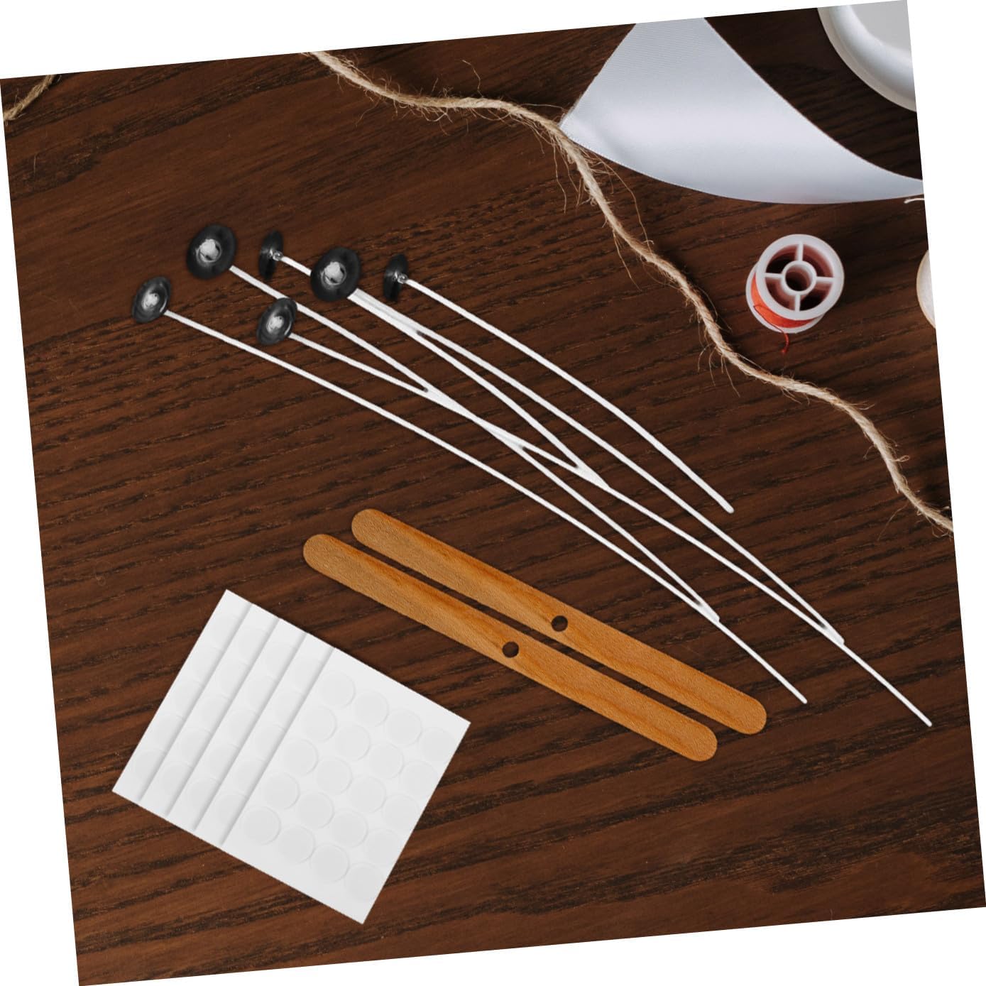 Holibanna DIY Candle Craft Tool Kit with Wooden Wick Holders for Making
