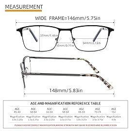 CRGATV 3-Pack Reading Glasses for Men Blue Light Blocking Metal Full Wide Frame Computer Readers Anti UV/Eye Strain/Glare (+1.0 Magnification Strength)