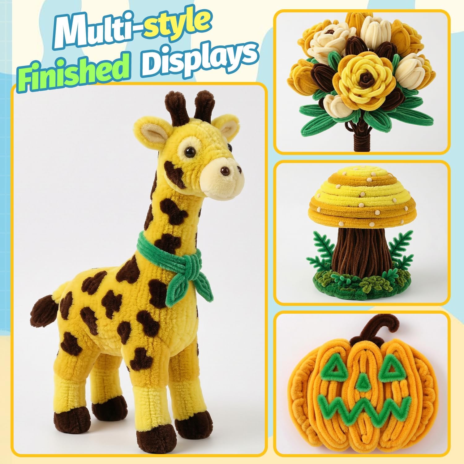 Pipe Cleaner Flower Kit, 800PCS Chenille Stems & DIY Flower Craft Supplies