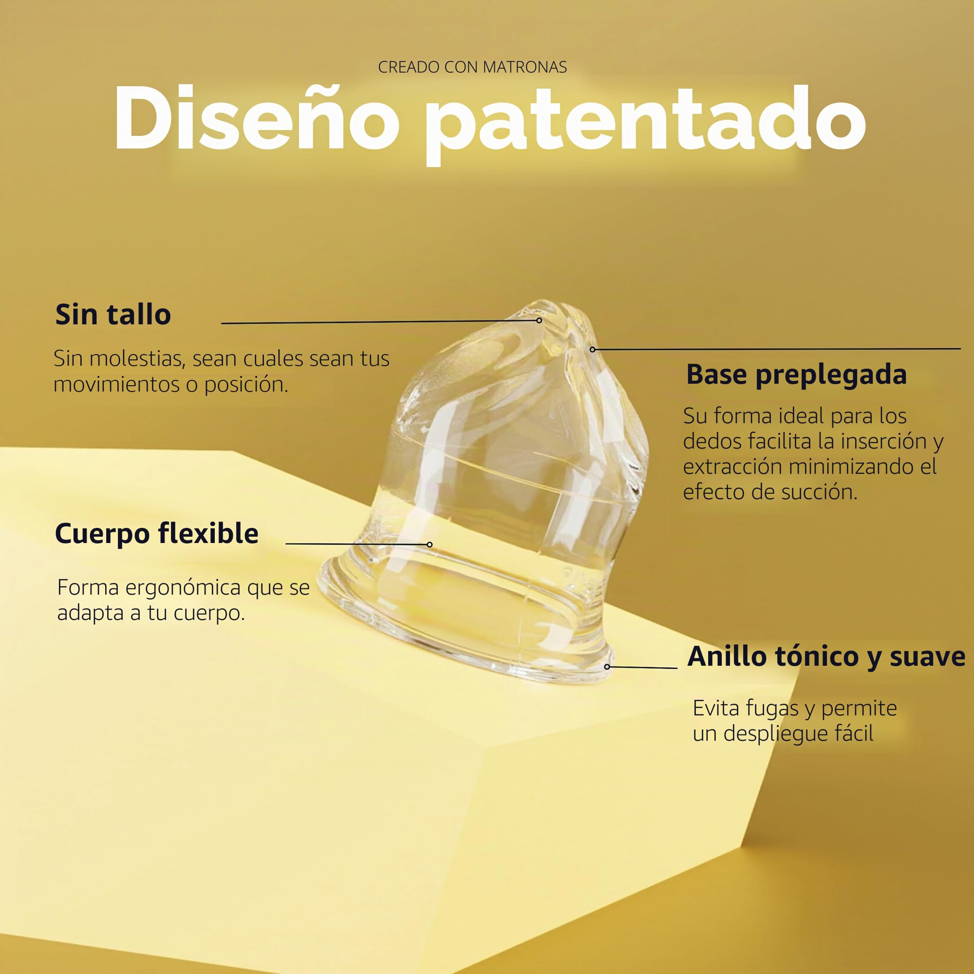 La Cup Luneale - copa menstrual - diseño ergonómico exclusivo creado con matronas - fabricación francesa - 100% silicona médica de platino (L - Flujo abundante/muy abondante)