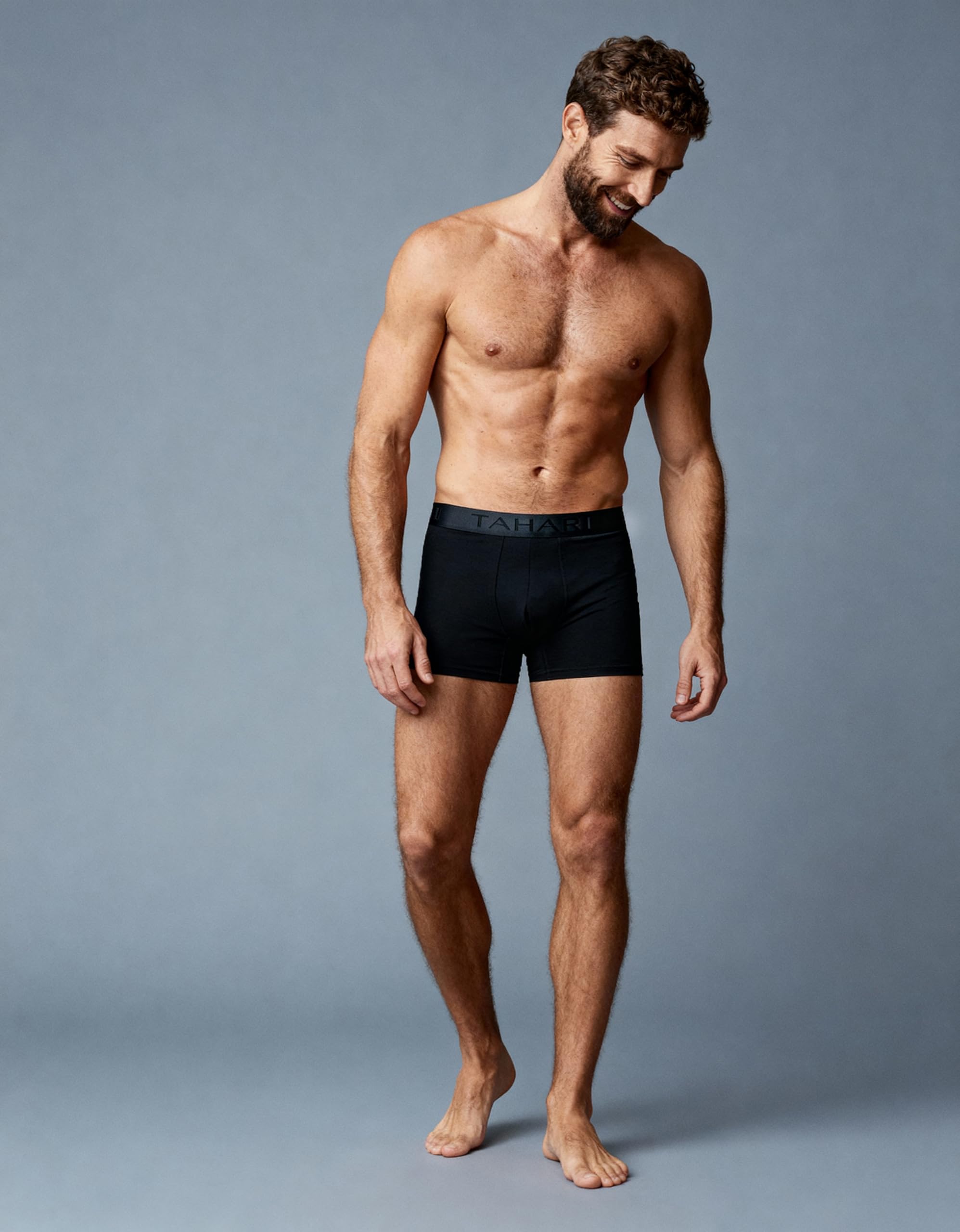 TAHARI Microfiber Boxer Briefs - Black, XL
