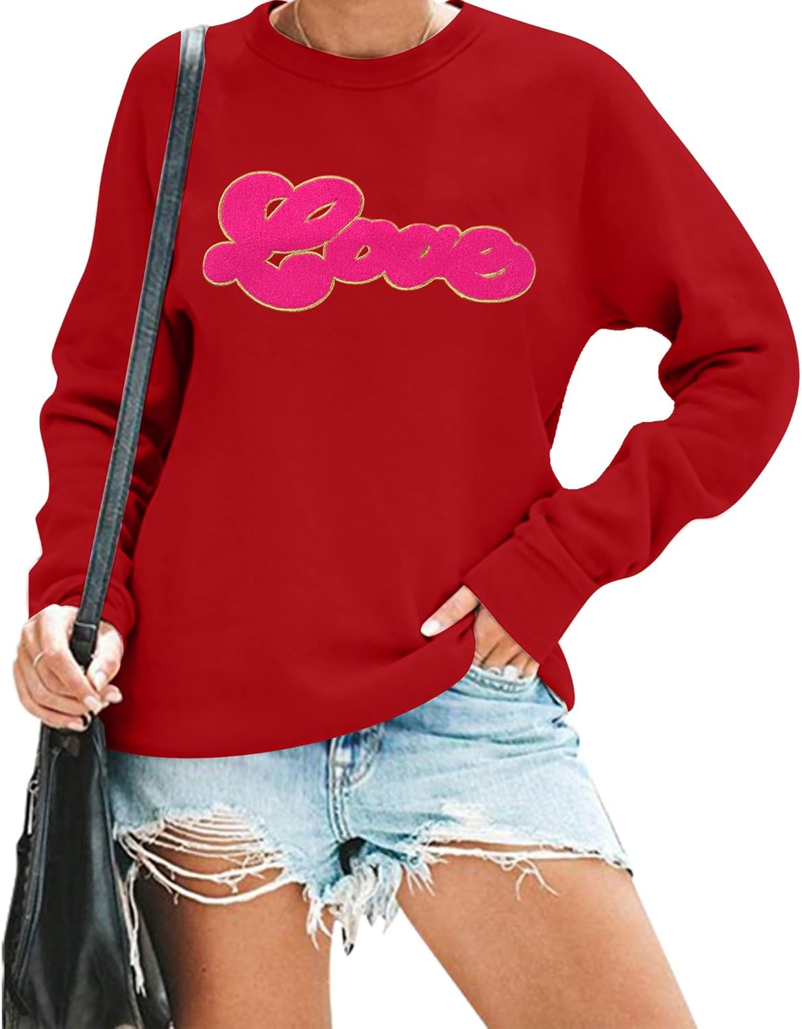 FAYALEQ Valentine's Day Sweatshirt Women: Love Heart Shirt Lover Gift Shirt I Love You More Shirt Romantic Tee Tops - Image 2