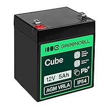 Green Cell Batteria AGM 12V 5Ah ricaricabile sigillata VRLA | Per UPS, allarmi, giocattoli elettrici, impianti solari, scooter, backup e uso ciclico senza manutenzione
