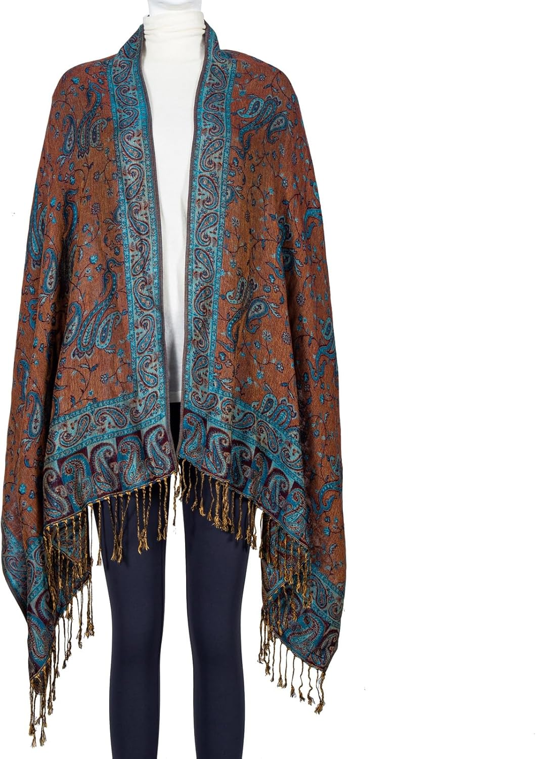 Pashmina Feel Shawls Wraps Rave Scarf for Women Soft Silky Reversible Men Scarves Hijab - Image 4