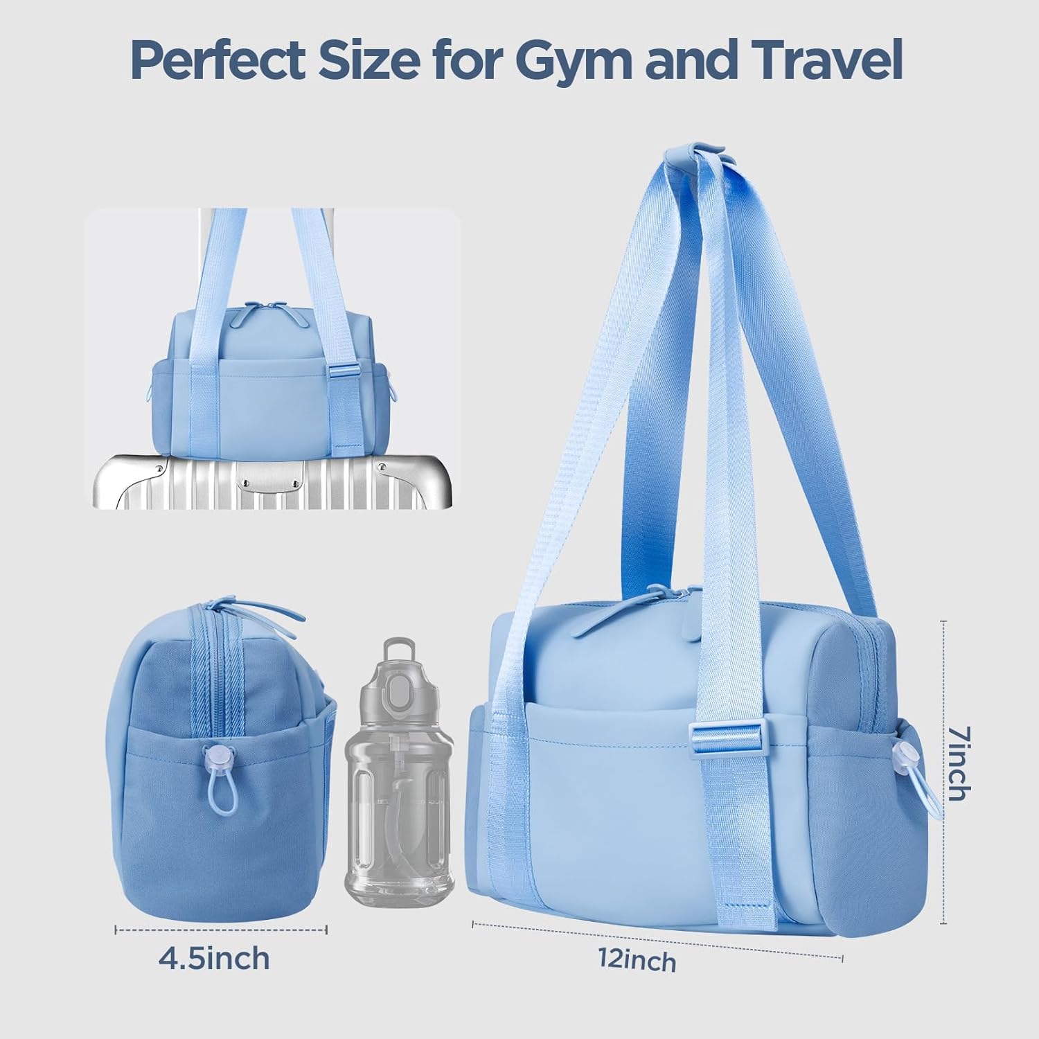 Mini Gym Bag for Women Girls Small Gym Tote Bag with Wet Compartment Waterproof Travel Duffle Bag Cute Workout Sport Bag - Image 6