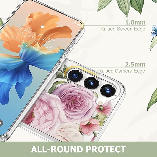 Miniatura 3 de zelaxy Funda compatible con Samsung Galaxy S23 Plus, patrones de jardín de flores, TPU suave y flexible, a prueba de golpes, funda floral para