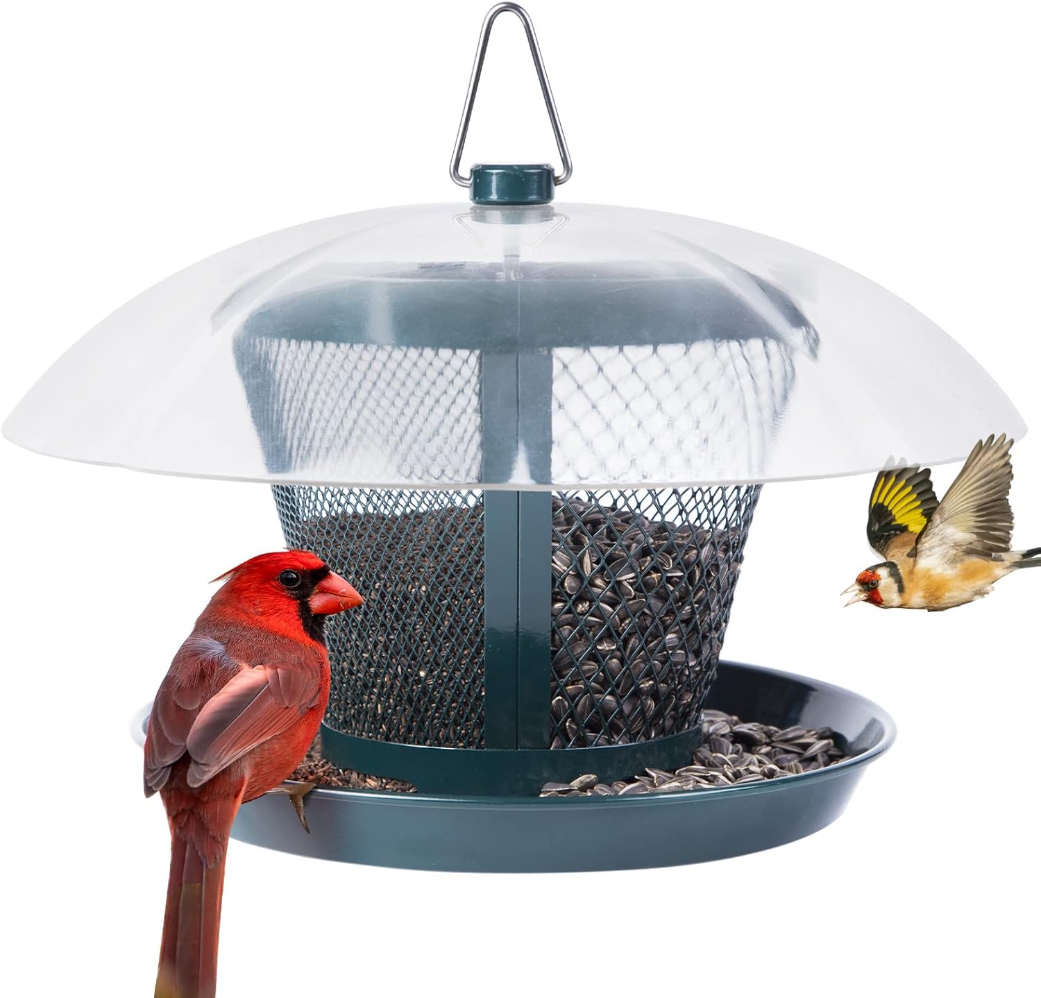 Kingsyard Heavy Duty Deck Hook for Outdoor Hanging + Metal Mesh Wild Bird Feeder with Weatherproof