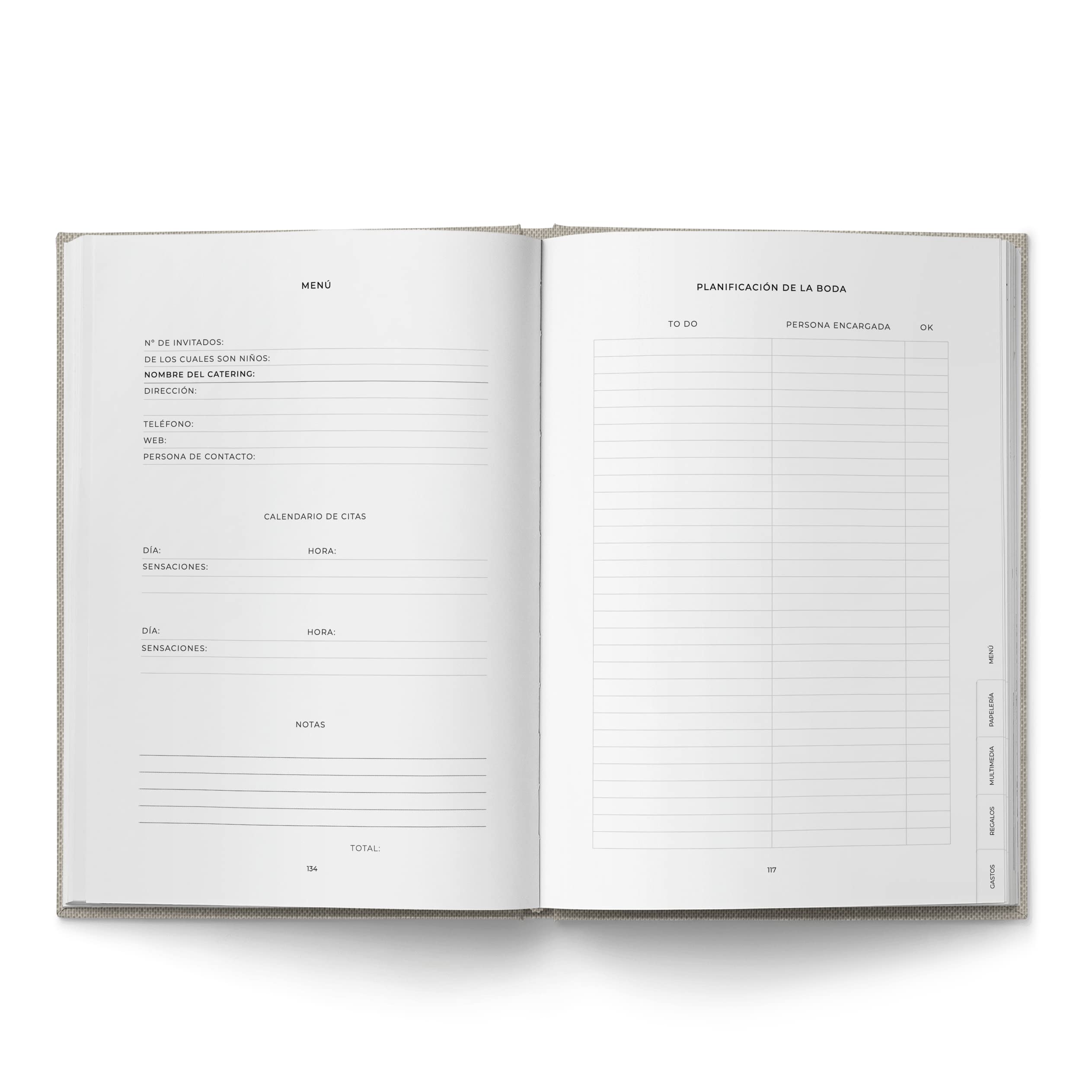 Hochzeitsplaner mit 12 Registerkarten | Checklisten für Braut, Bräutigam, Gäste, Haushalt und Lieferanten | 12 Monate | 184 S. Premium-Papier 120 g (goldene Buchstaben)