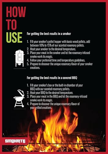 Miniatura 5 de SMOKRITE Pellets de madera de romero para parrillas ahumadoras, pellets de madera dura natural para parrillas al aire libre, ahumar, asar, quemar