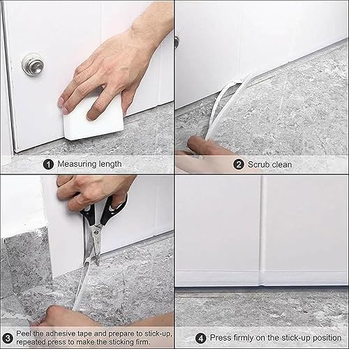 Miniatura 7 de Burlete de sellado de puerta 16.4 ft16.4 pies, burlete de puerta exterior, tiras aislantes para puerta alrededor de la puerta (transparente, 0.984