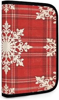 Plaid Snowflake Red Tool Bag with Zipper Tool Pouch Multipurpose Tool Organizer Bags Folding Small Storage Bag Travel Pouch for Home Outdoor Garage Daily Essentials
