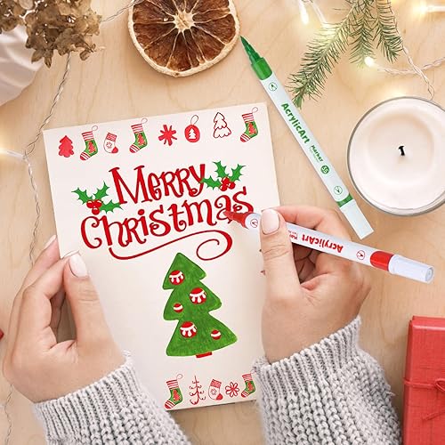 Miniatura 4 de OLINGYOU Bolígrafos de pintura acrílica, 24 colores de doble punta para pintura de rocas, suministros de pintura acrílica a base de agua para