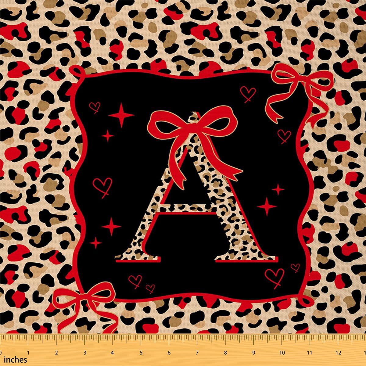 Homemissing Rosso marrone leopardo Tessuto 460x150cm rosso Bowknot Tessuti per cucire artigianato lettera iniziale una morbida flanella arredamento interno per casa fai da te progetti Cute Girly Bow