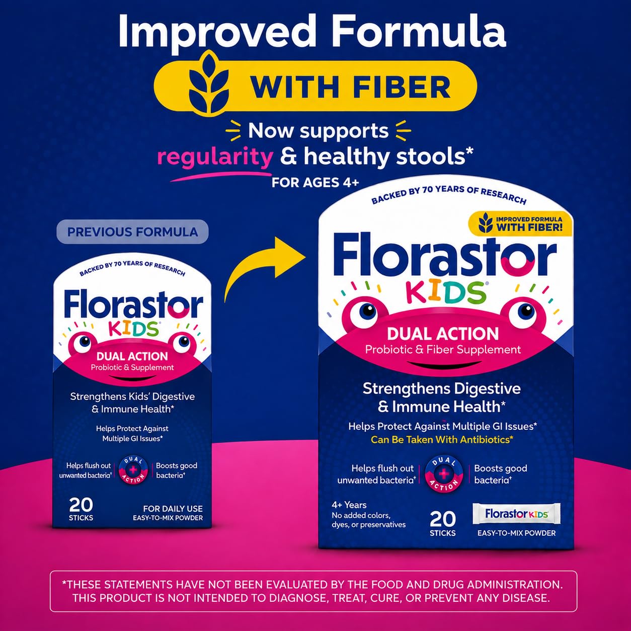 Florastor Kids Dual Action Probiotic Powder, 20 Easy-to-Mix Powder Sticks — Amazon image 2