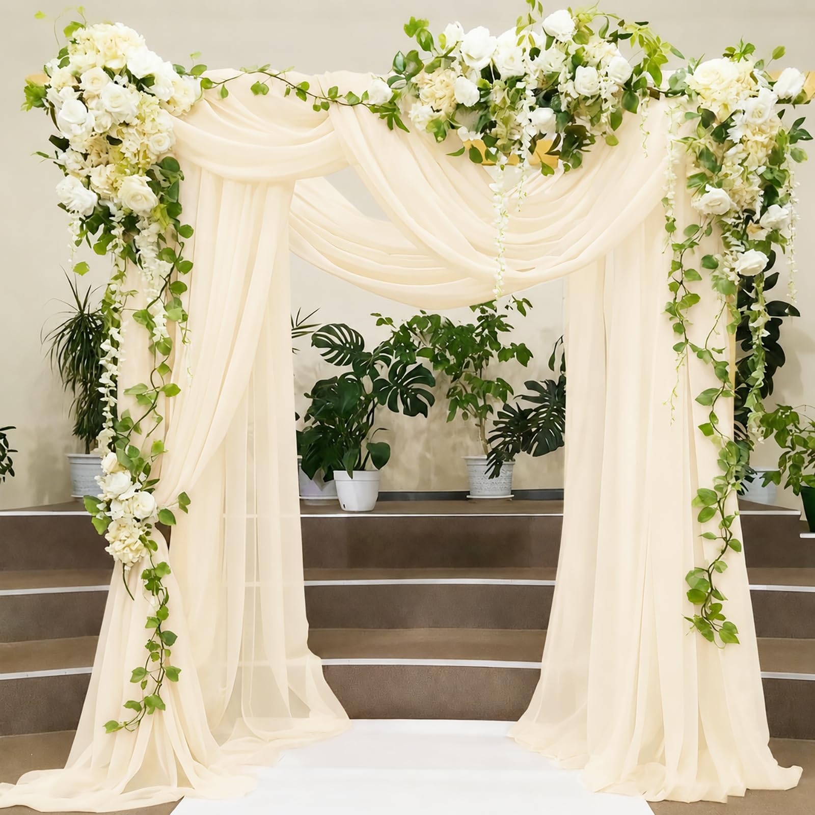 Alaoo Lvory White Tulle Fabrics, 6.1Mx75CM Mesh Netting Fabric â image 1