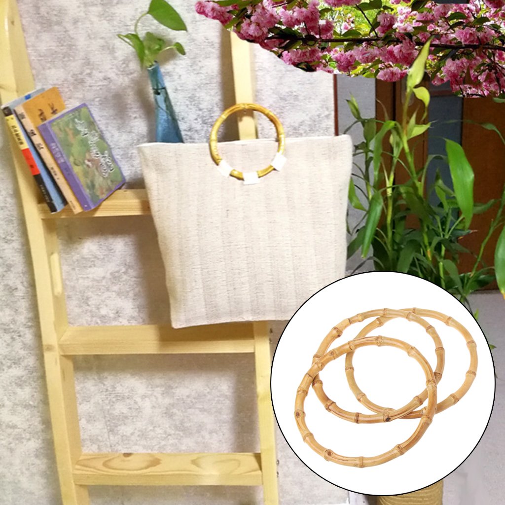 PH PandaHall - 6 Poignées En Bois Pour Sac à Main DIY - 13,5cm - 3 Couleurs - Remplacement Sac Crochet, Tissu, Plage