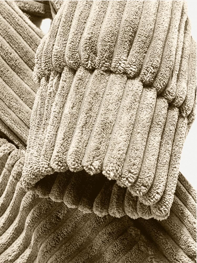 Mens Hoodies Pullover Long Sleeve Casual Corduroy Sweatshirts Drawstring Hooded Shirt with Pockets - Image 3