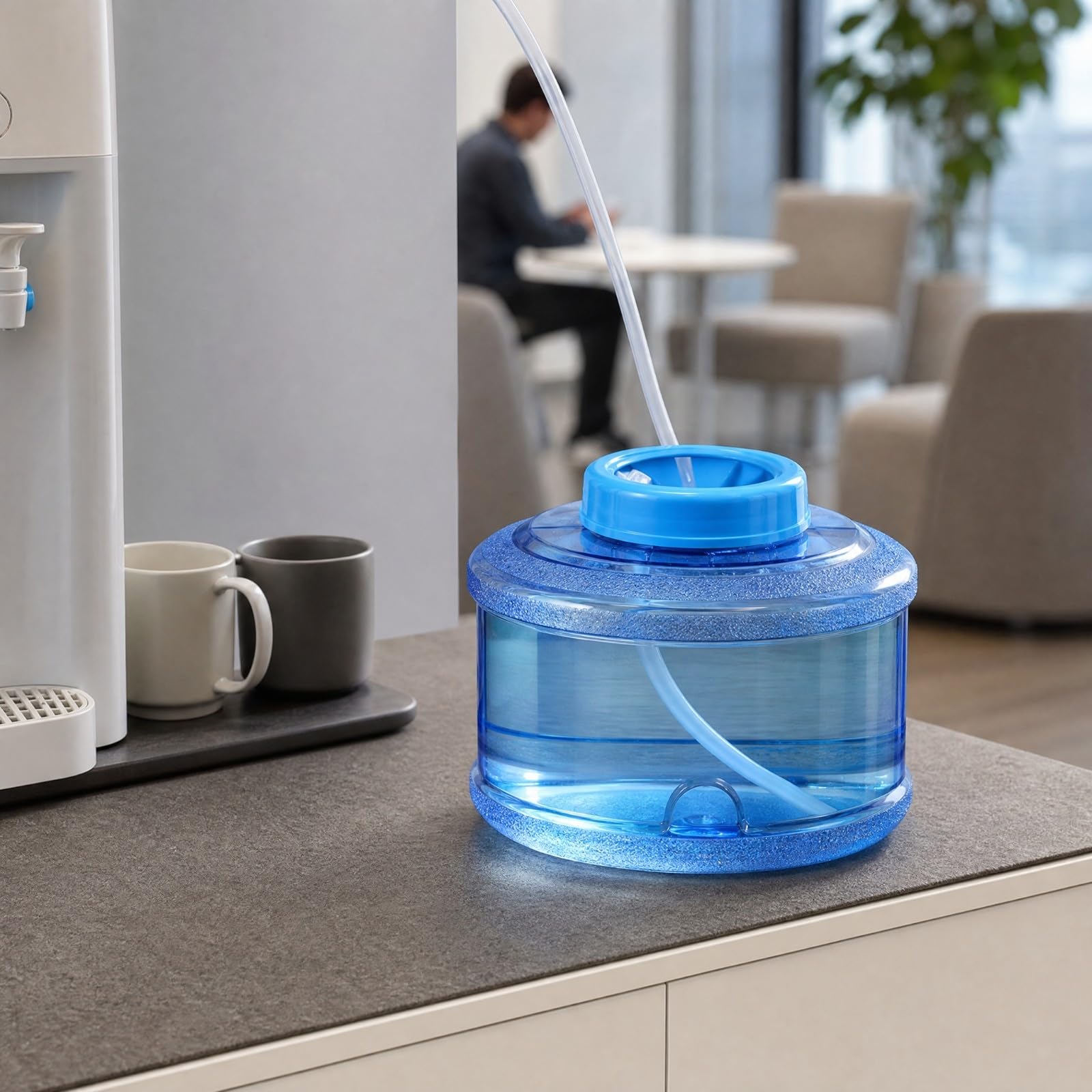 Cubo Agua bajo y Redondo Cubo Agua Plástico Alimentario Portátil para Hogar, Espacios Reducidos, 10L