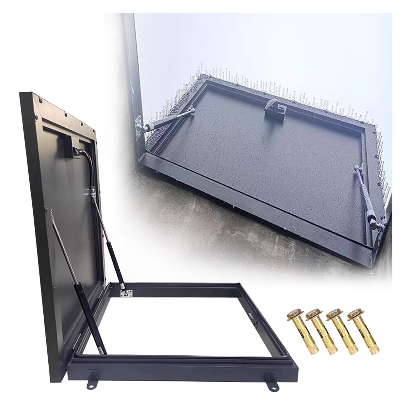 Copertura per lucernario personalizzata da 50,8 a 81,9 cm, per soffitte, cantine e cantine, copertura per albero resistente con cerniere, perfetta per case e aziende (90 x 80 cm)