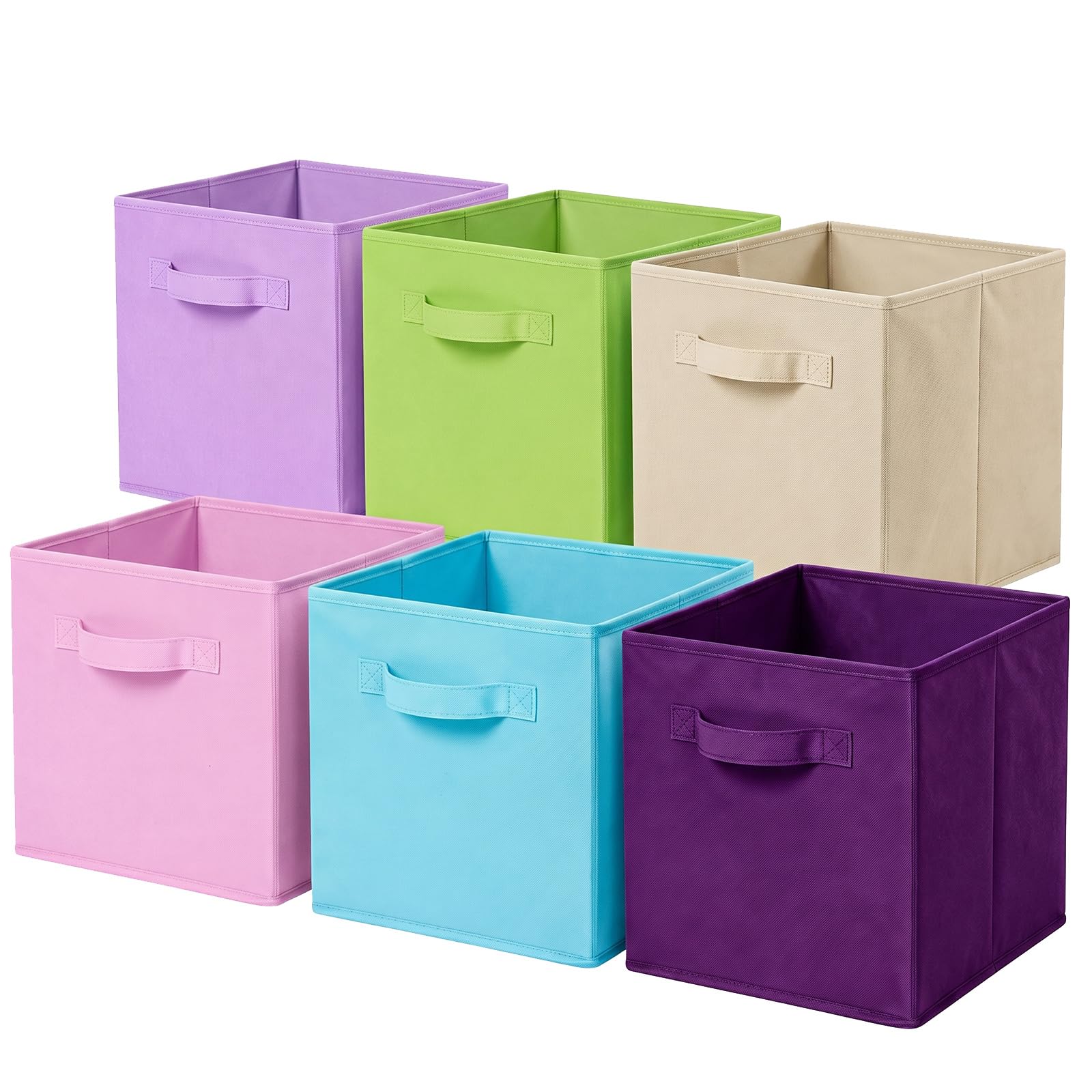 powerking Faltbarer Speicherwürfel, faltbare Stoffspeicherwürfel und Stoffspeicher Organizer Schublade für Schrank und Spielzeug Lagerung (6 Farben)