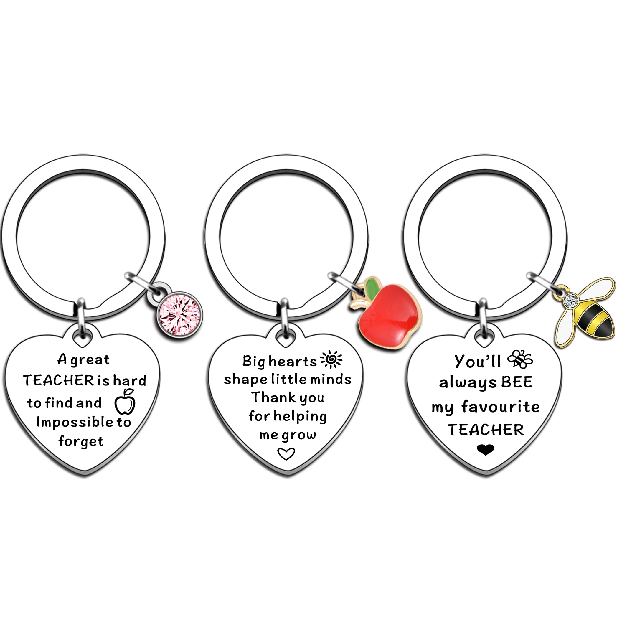 Jmimo, 2 Portachiavi Regali per Insegnanti, Ringraziamenti, Natale, San Valentino