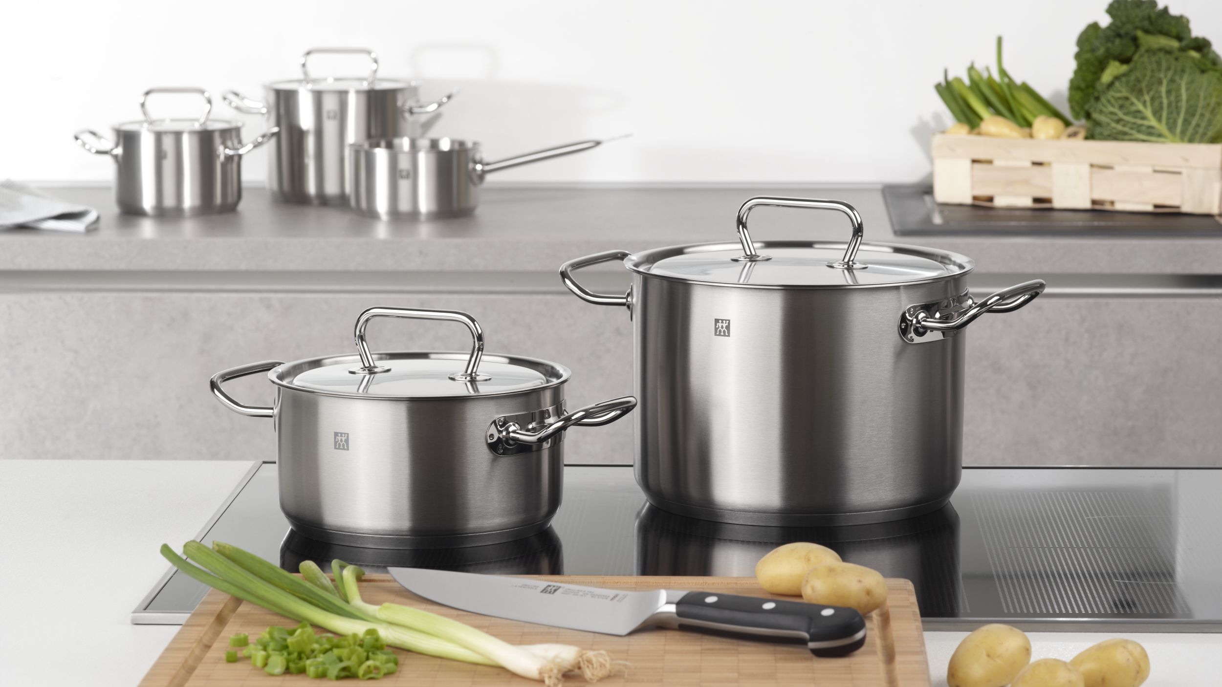ZWILLING Twin Classic – Set 5 Casseroles + 4 Couvercles, Acier Inox 18/10, Induction, Qualité Pro Pour Une Cuisson Parfaite