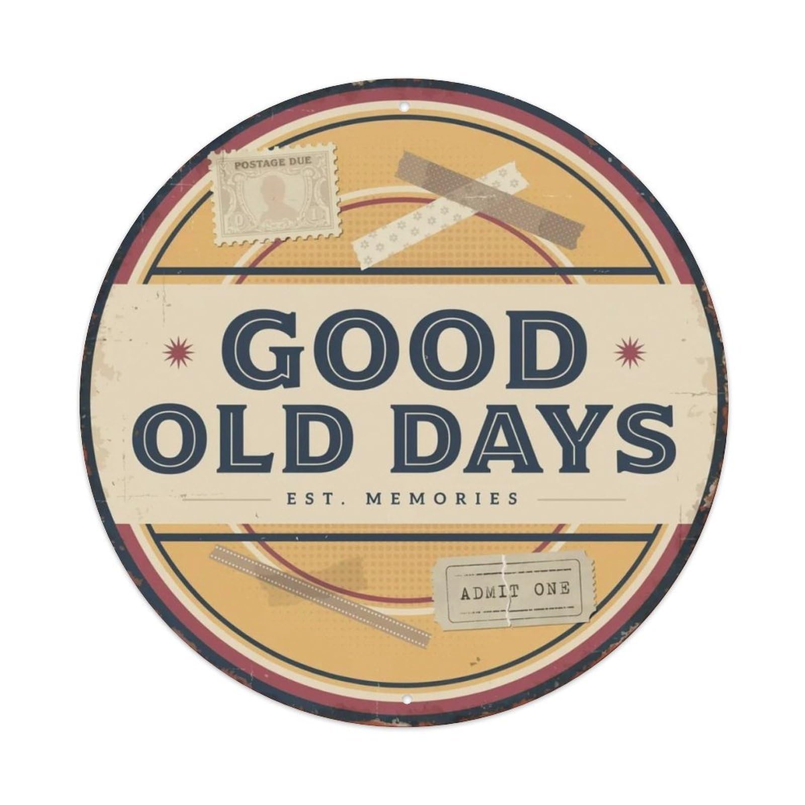 Good Old Days Retro Collage Metal Tin Sign Plaque