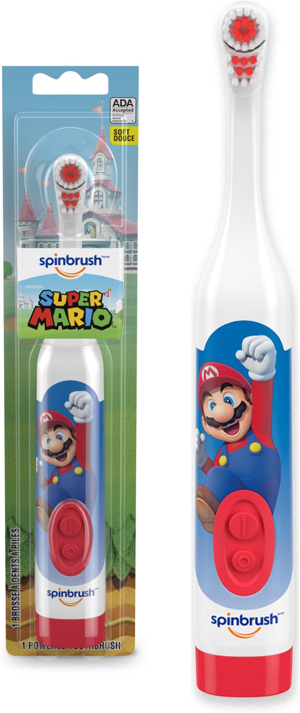 ARM & HAMMER Kid's Spinbrush Powered Toothbrush, Super Mario 1 ea