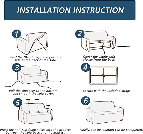 Miniatura 4 de Funda de sofá estampada elástica para sillón, fundas universales para muebles, funda de sofá para sillón de 4 plazas con 1 funda de almohada gratis