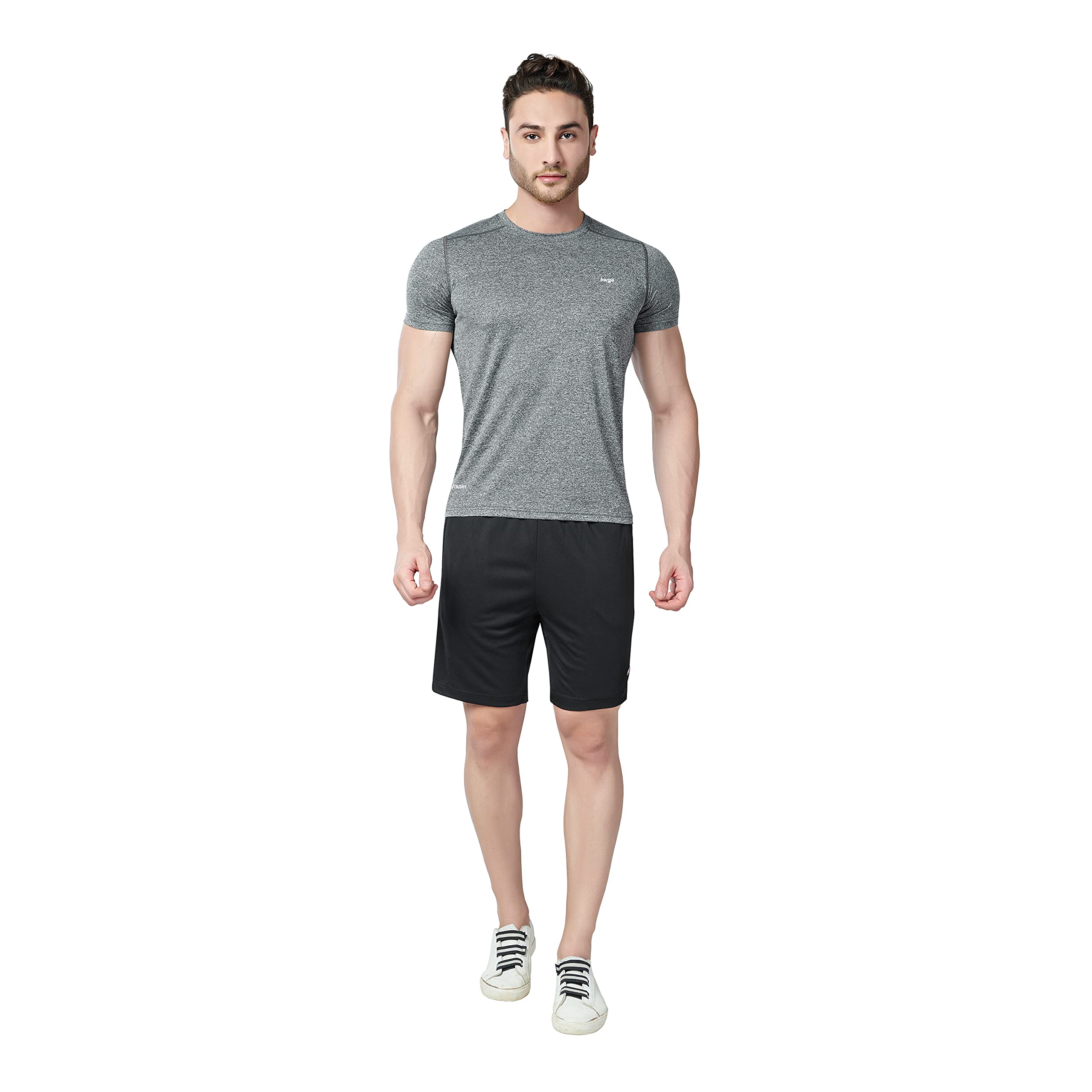 berge' Men's Dry-Fit Sports Shorts | Quick-Dry Polyester | Zippered Welt Pockets | Breathable & Anti-Odour Activewear for Gym, Running, Workouts, Jogging, Training, Fitness, Sports | With Reflectives 3