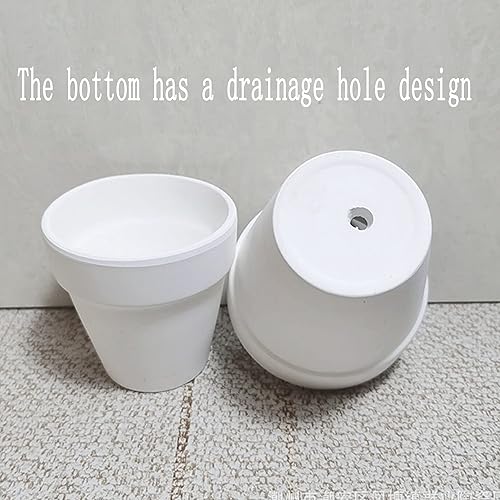 Miniatura 5 de XXYXXY 20 macetas de terracota blancas de 2.95 pulgadas con agujeros de drenaje, macetas jugosas para oficina en casa, alféizar de ventana,