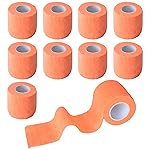 Gondiane 9 Pack 2 x 5 Yards Self Adhesive Bandage Wrap Self Stick Wrap for Ankle, Wrist, Finger, Sports, Breathable Cohesive Vet Tape for Pets (Light Orange)