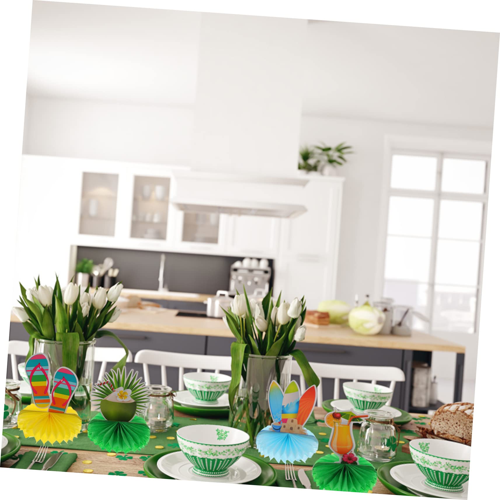 TOYANDONA 27 STK Sommerliche Wabenornamente Hawaii-Dekorationen Für Die Party Luau Waben-mittelstücke Hawaiianische Mittelstücke Für Tische Sommerdeko Für Zu Hause Waben Schmücken Papier