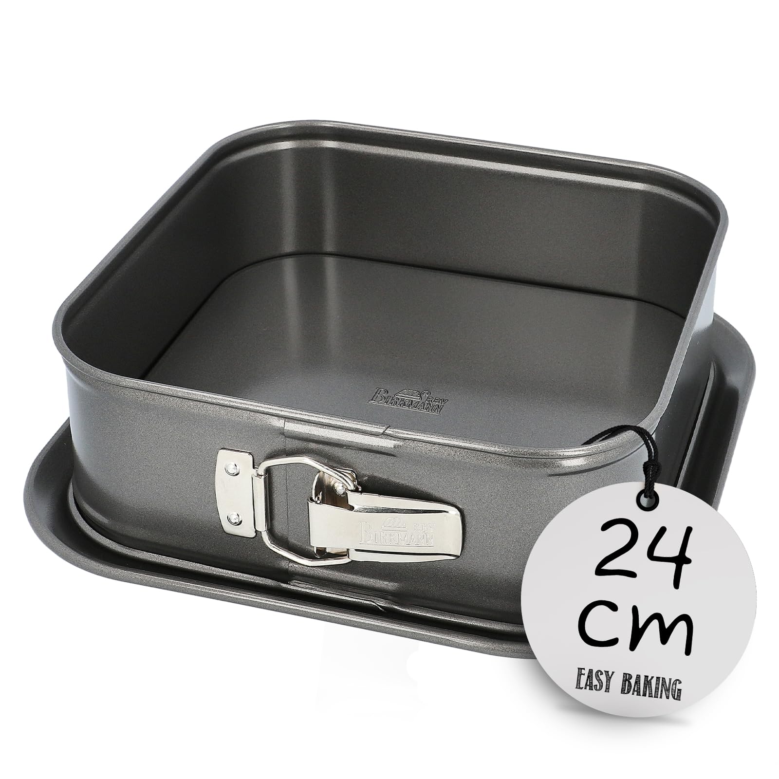 RBV Birkmann 881709 Easy Baking - Molde cuadrado para tartas (24 x 24 cm, acero al carbono)