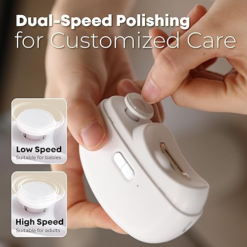 Miniatura 5 de Cortaúñas eléctrico automático  Cortador de uñas automático 2 en 1 y molinillo de pulido para bebés adultos mayores  Batería USB recargable