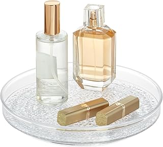 iDesign The Rain Collection Lazy Susan Turntable Organizer, 9" x 9" x 1.5", Clear