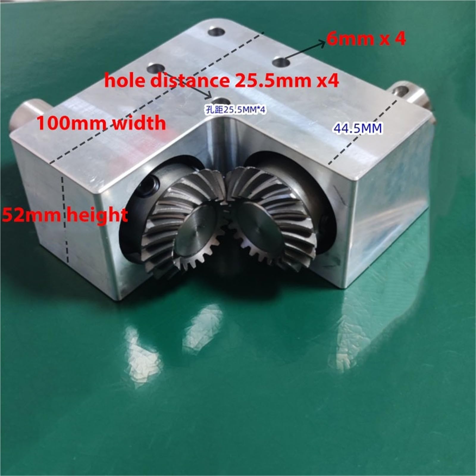 Dispositivo Conmutador de aluminio con eje de 20 mm, transmisión 1 a 1, caja de engranajes cónicos espirales de 2 m y 20 dientes, reductor de inversión de 90 grados. Dirección