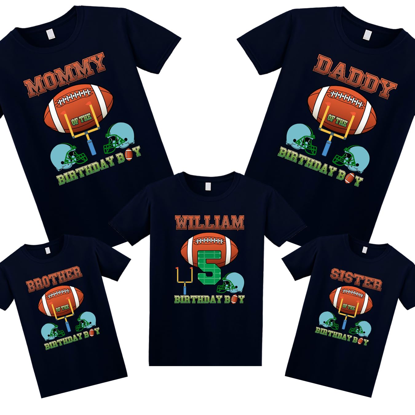 Football Birthday Shirt, Football Custom Shirt, Personalized Football Shirt, Football family shirts, Football matching family party Birthday Shirt, Birthday t-shirt for girls and boys