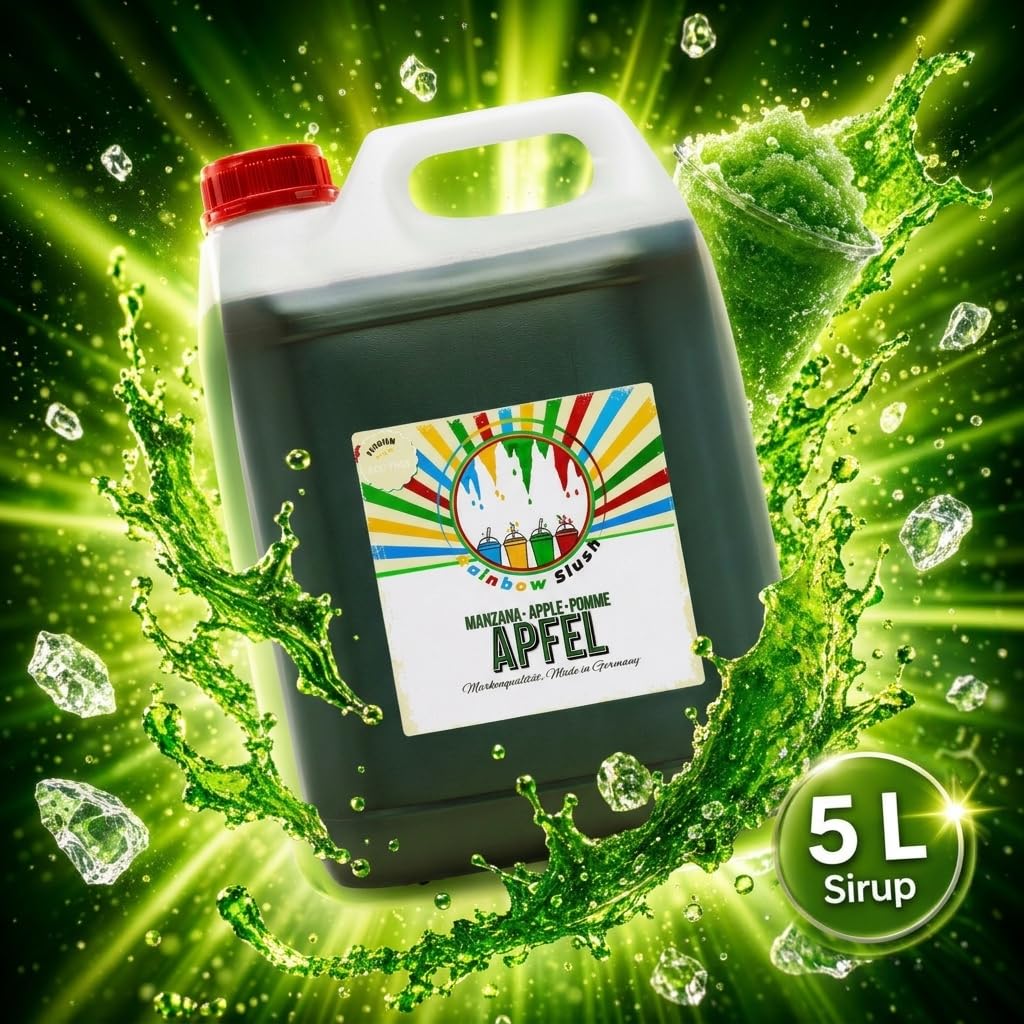 Sciroppo Granita Arcobaleno AZO FREE | assaggiare la mela | Concentrato per Granita Macchina per Gelato Macchina per Granitore Bevande 1:5