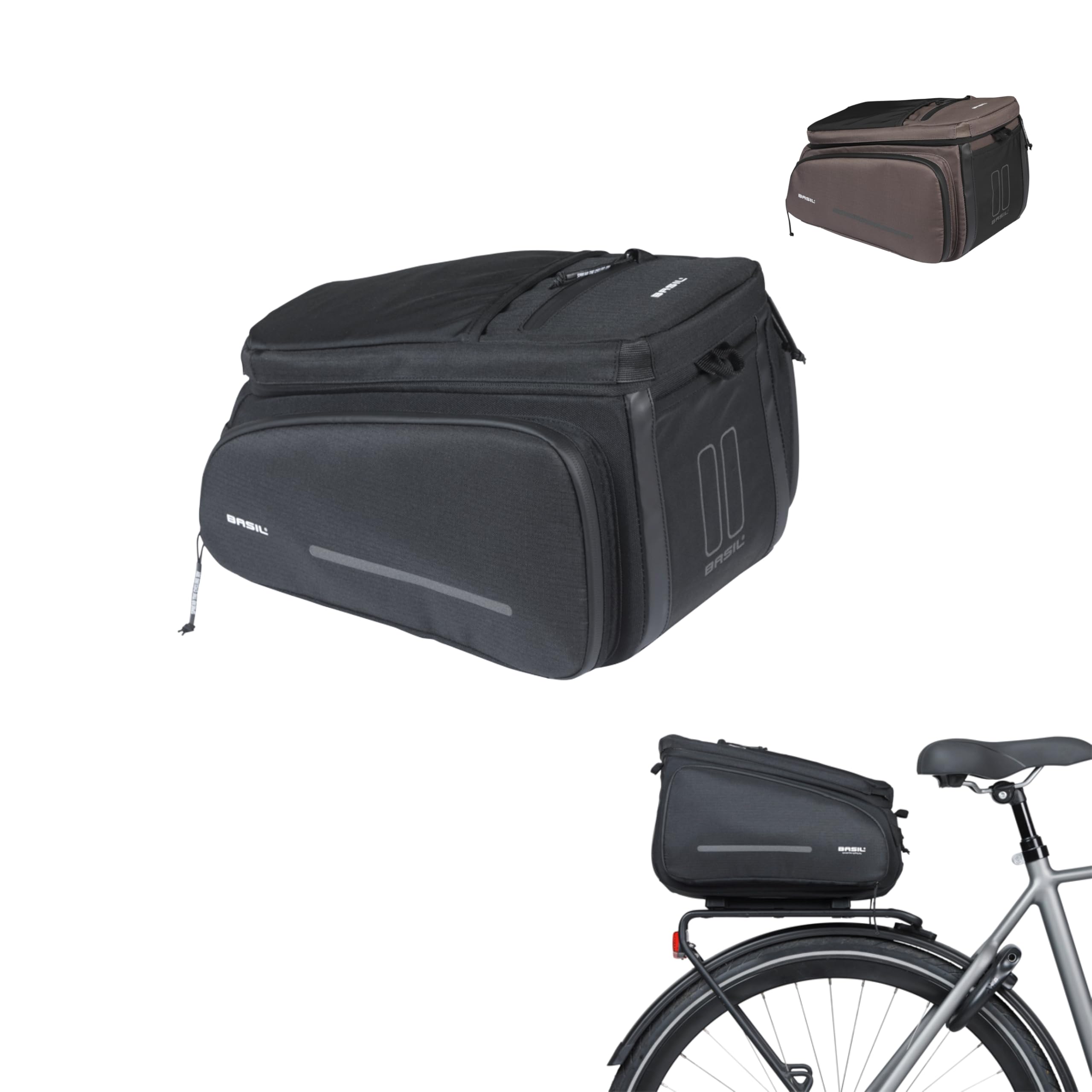 Basil Move MIK Sacoche pour Porte-Bagages 10-26 l, imperméable, Durable en Polyester recyclé, avec Plaque d'adaptation MIK verrouillable