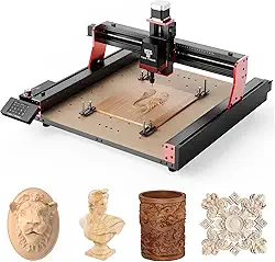 Twotrees TTC450 Pro Artcon CNC Router com Tela Sensível ao Toque de 3,5 Polegadas, Velocidade de 800 mm/min, Gravadora Laser CNC para Madeira, Acrílico, MDF e Nylon, Área de Trabalho de 460x460x80mm