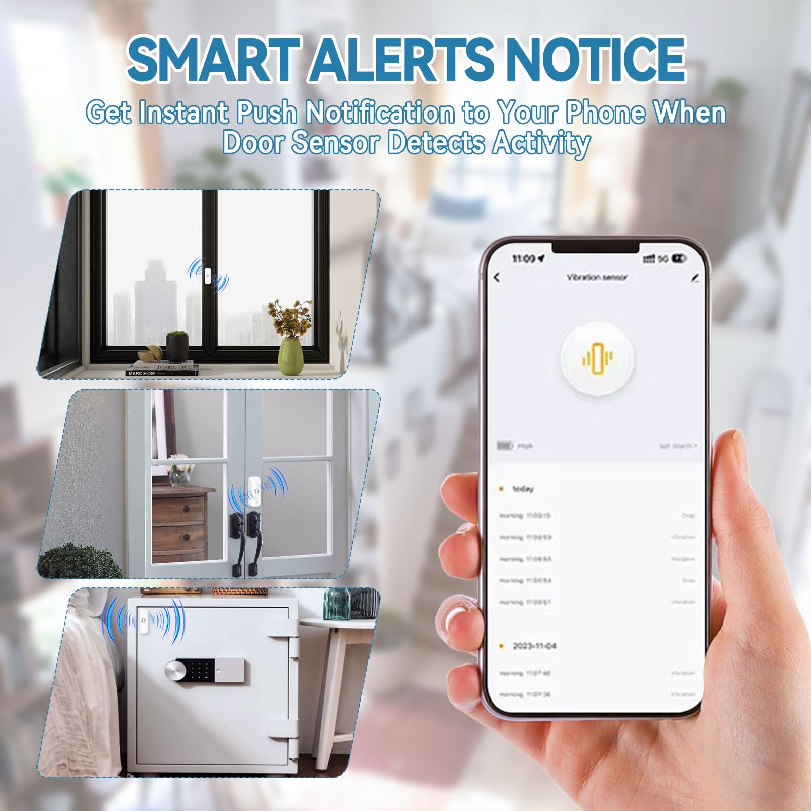 TALOEYH, Door Window Sensor, WiFi Door Alarm System - Image 2