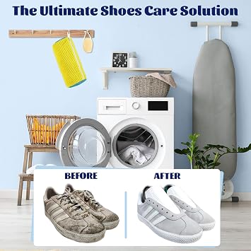 Reusable Shoe Washing Machine Bag, 360° Protection Trainer Washing Machine Bags with Zipper, Heavy-Duty Laundry Shoe Bags Shoe Cleaning Bag for Sneakers, Trainers, Running Shoes & Delicates (1PCS)