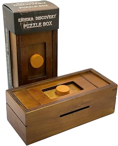 Miniatura 9 de Caja de rompecabezas Enigma Secret Discovery - Soporte para tarjetas de dinero y regalo en un candado mágico de madera con compartimento oculto,