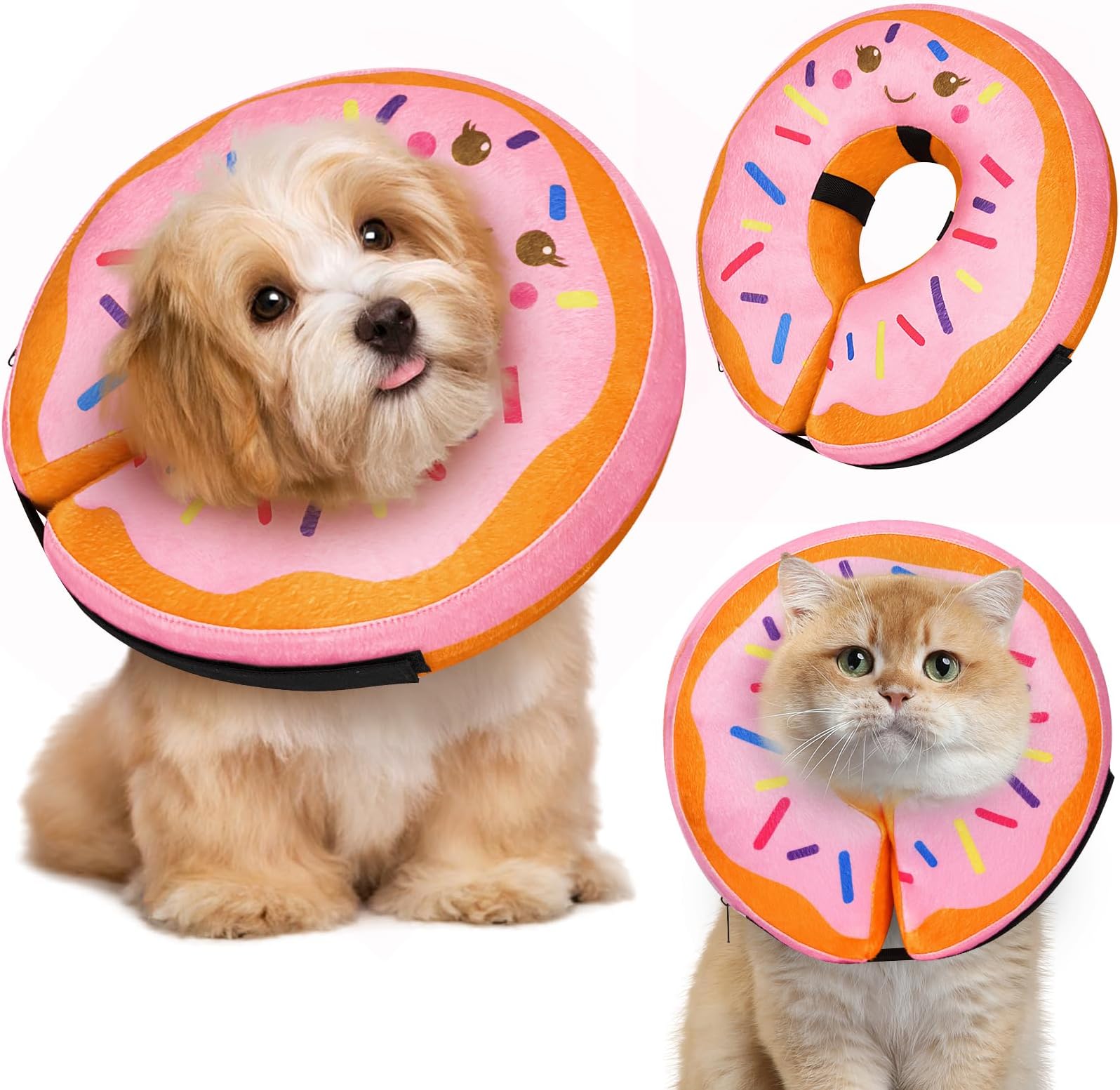 QAUJERY Inflatable Dog Cone, Dog Donut Collar for Dogs