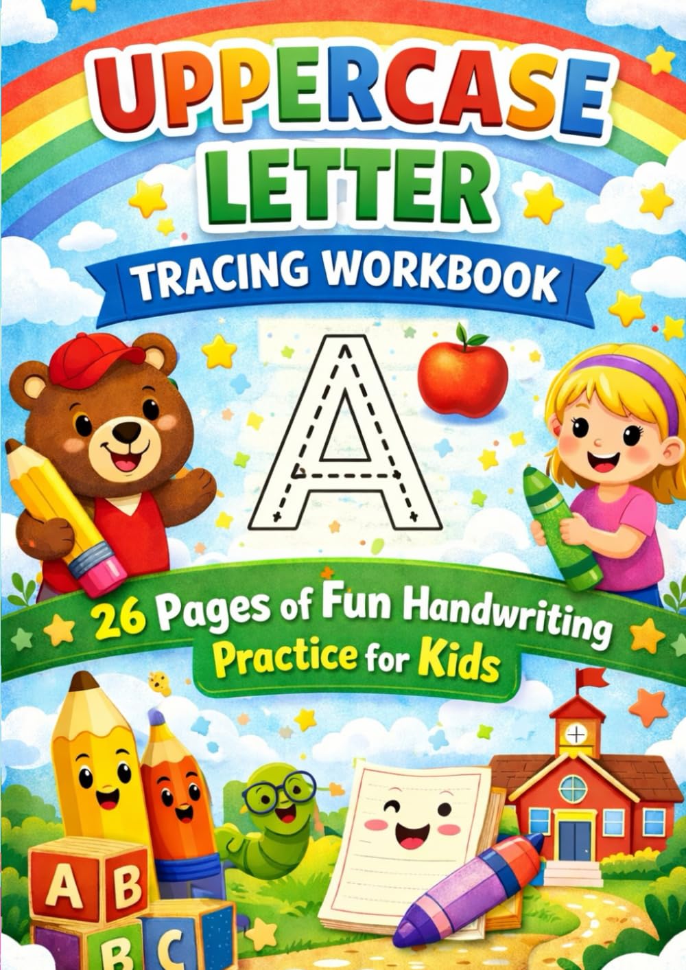 Uppercase Letter Tracing Workbook: 26 Pages of Fun Handwriting Practice for Kids: Learn to Write A-Z with Engaging Tracing Activities for Preschoolers and Kindergarteners (Worksheets)