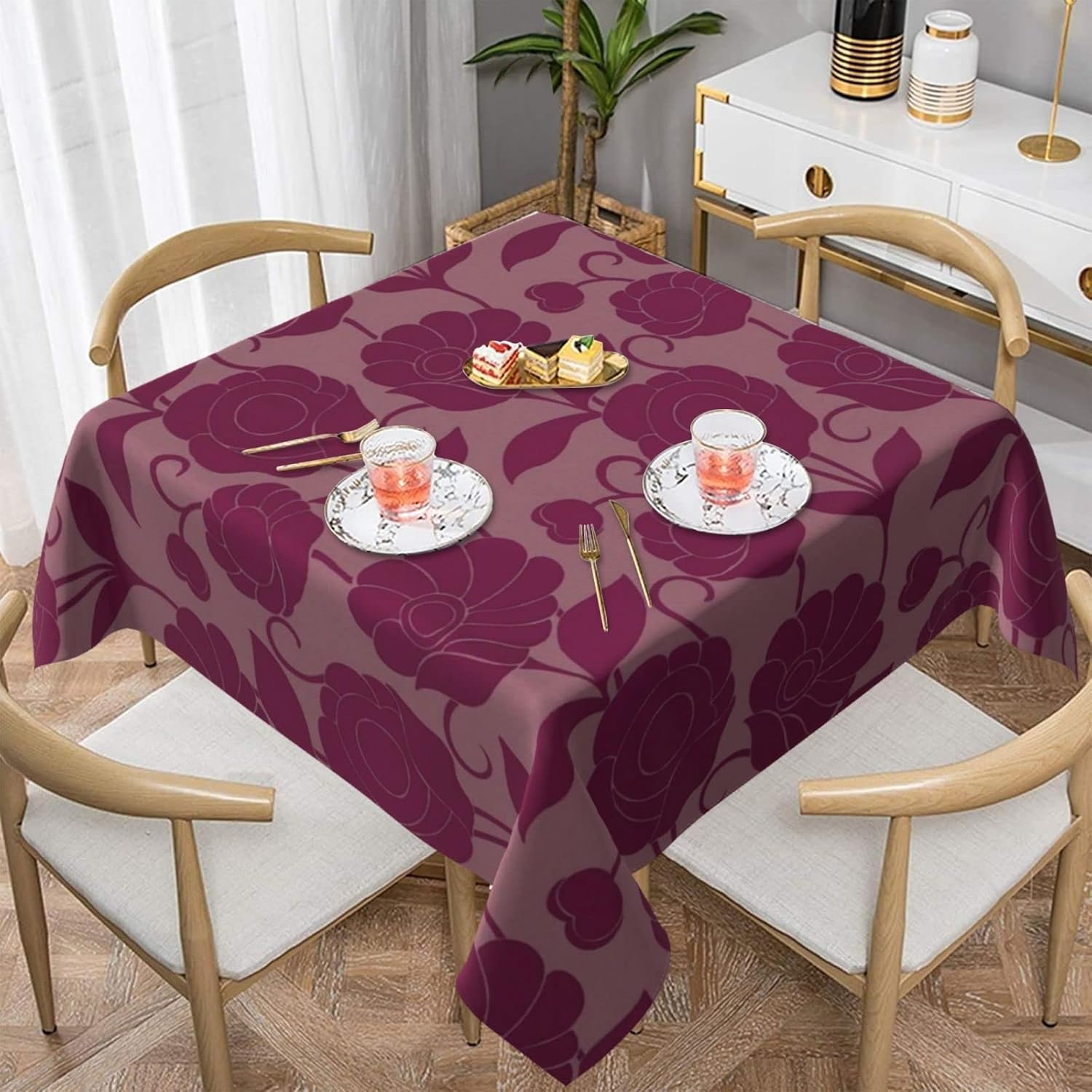 Nappe bohème chic imprimé floral rétro pour repas de famille